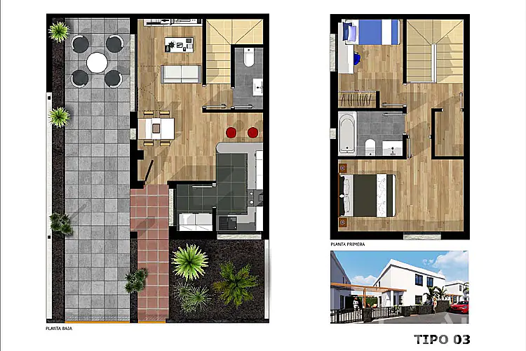 2126 Tipo 3 image for this Terraced Duplex in Costa Teguise